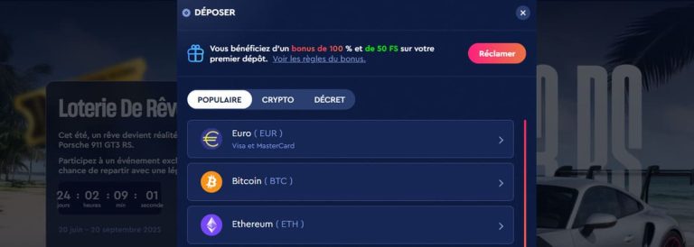 Celsius Casino moyens paiement