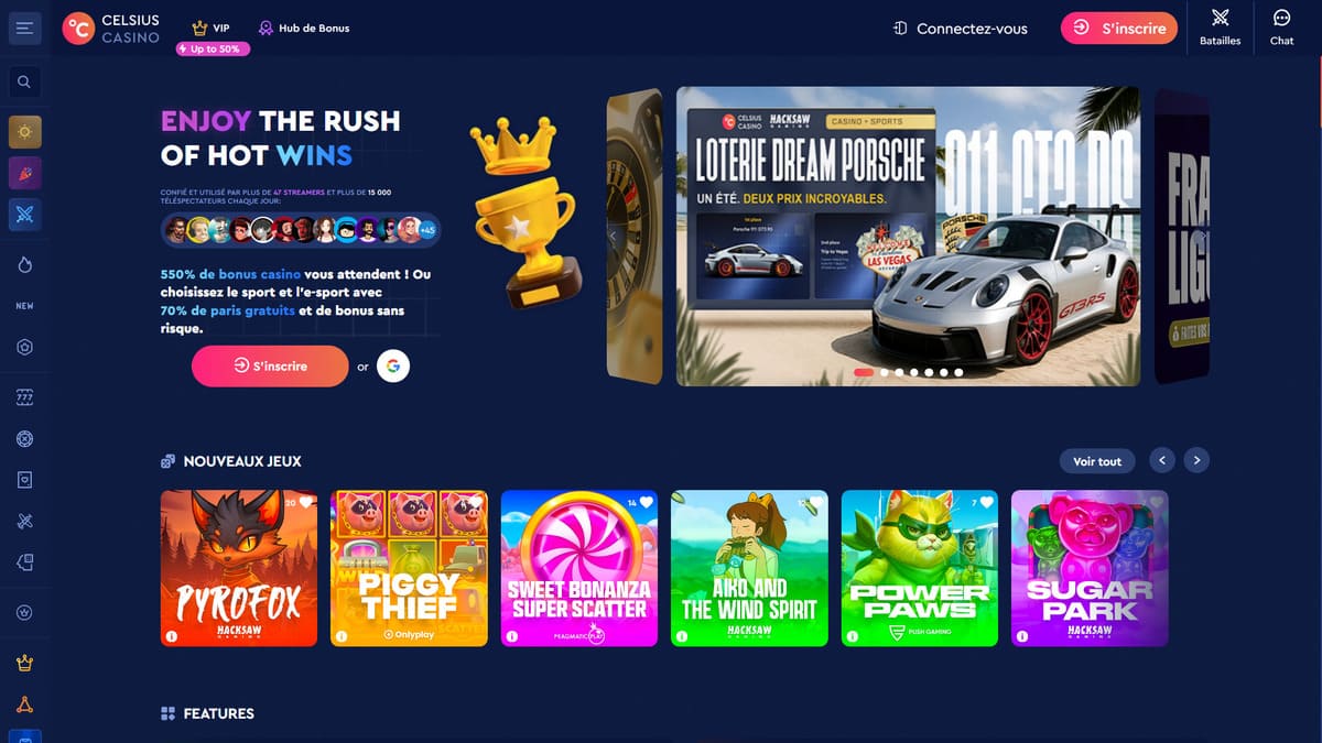 Celsius casino | Bonus bienvenue 550%