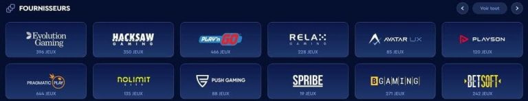 fournisseurs Celsius Casino
