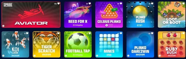 jeux rapides Celsius Casino